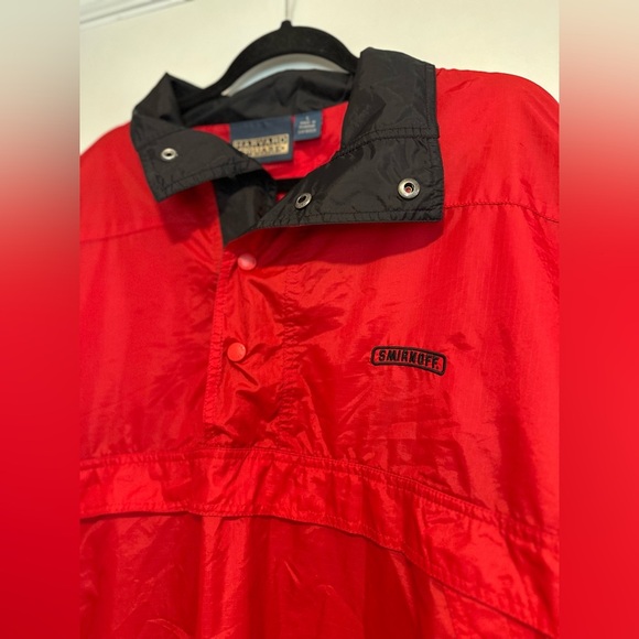 Vintage 90’s Harvard Square Smirnoff Mens Large Red Embroidered Logo Windbreaker - Picture 9 of 13
